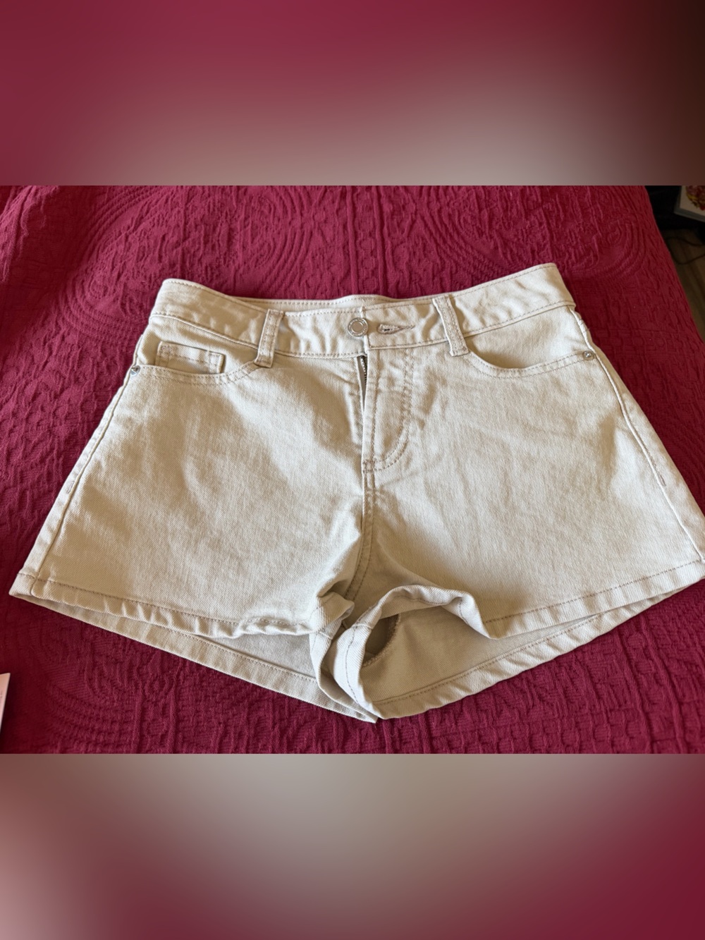 No Boundaries Light Beige Denim Jean Shorts